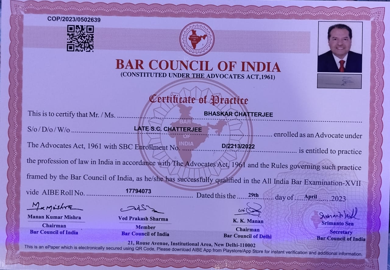 Member Bar Council of India